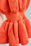 Light Orange Mock Neck Ruffle Trim Sweater