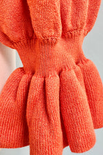 Light Orange Mock Neck Ruffle Trim Sweater