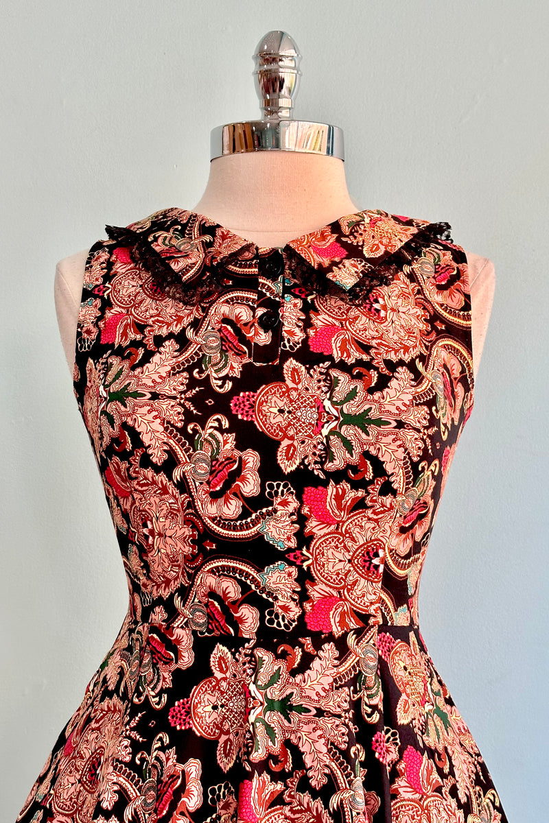 Paisley Floral Black Dress by Orchid Bloom