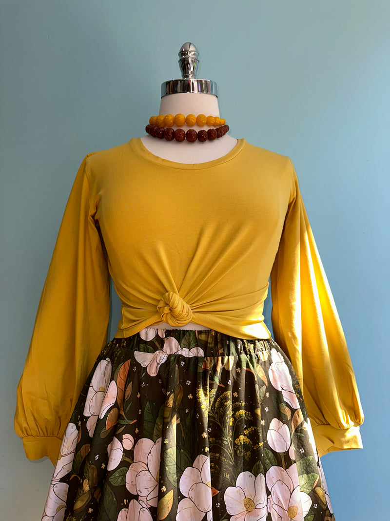 Goldenrod & Magnolia Midi Skirt by Morning Witch