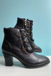 Black Galleria Leather Ankle Boots by Chelsea Crew