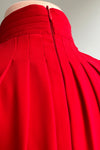 Red Tie-Neck Ruffle Sleeve Blouse