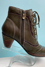 Green Gemma Leather Ankle Boots by Chelsea Crew