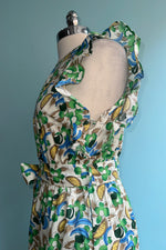 Final Sale Green and Blue Tropical Fruit Print Dress by Tulip B.