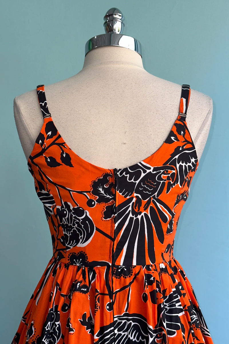 Orange and Black Rio Dress by Hell Bunny