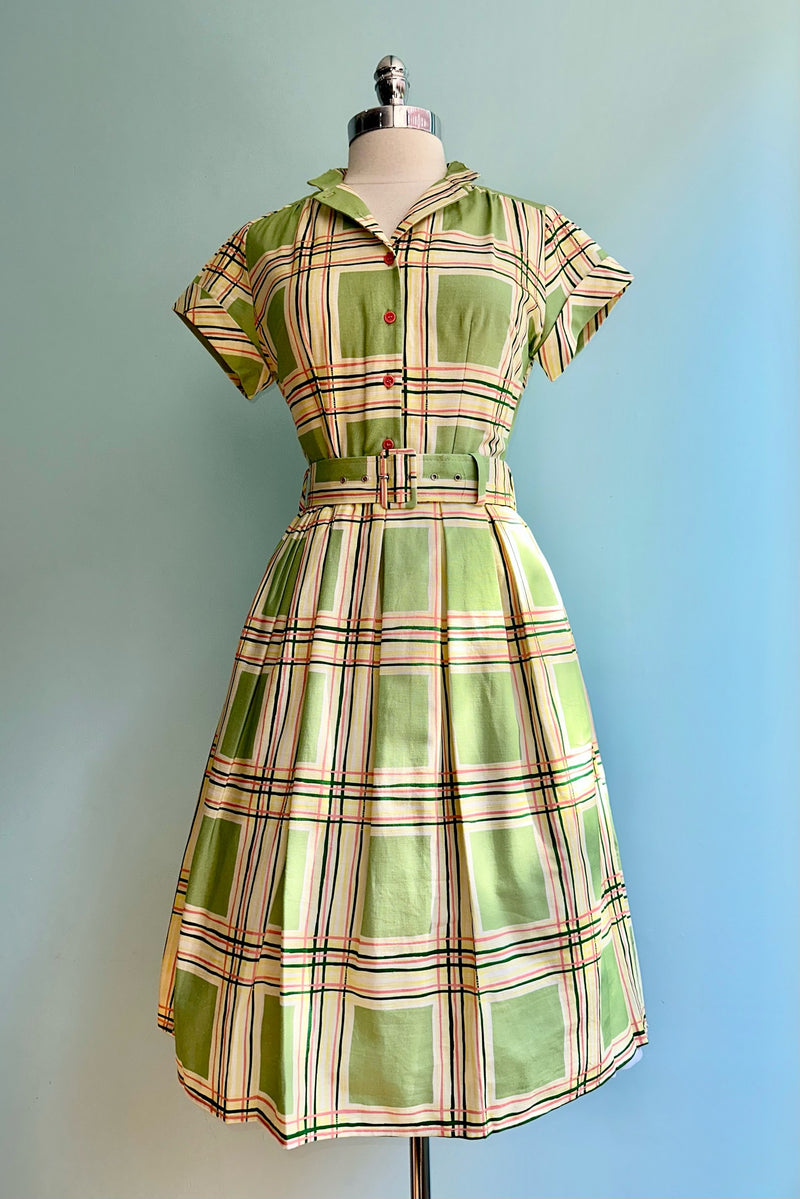 Louise - Green Checks Dress, Palava
