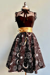 Glow in the Dark Moons in Black & White Circle Skirt by Heart of Haute