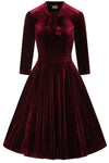 Sylvie Burgundy Velvet Dress by Hearts & Roses London