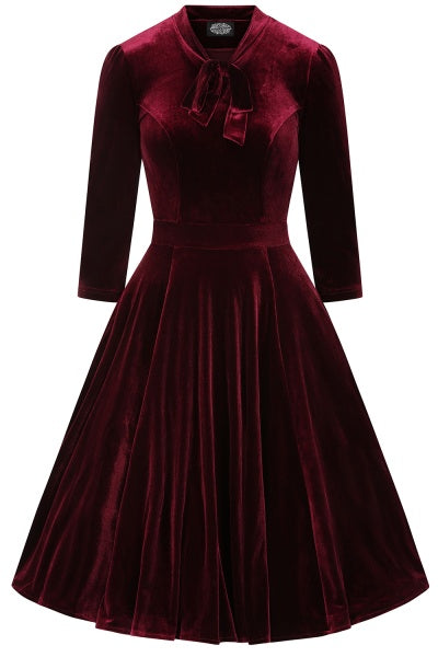 Sylvie Burgundy Velvet Dress by Hearts & Roses London Modern Millie Sylvie Burgundy Velvet Dress by Hearts & Roses London Modern Millie