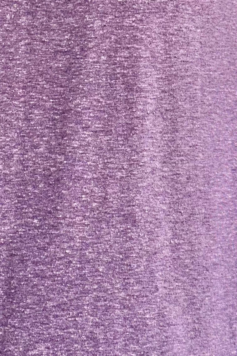 Purple Ruffle Shoulder Basic T-Shirt