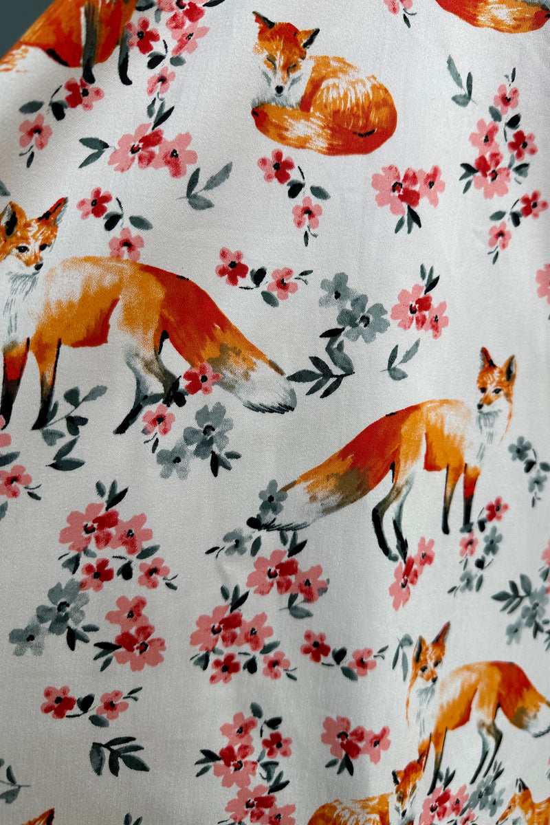 Fox and Floral Full Skirt by Eva Rose