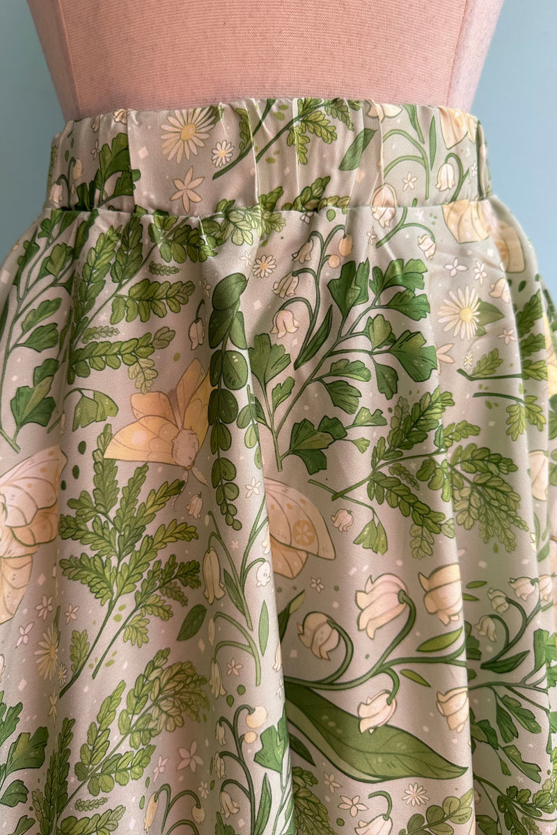 Moth and Fern Midi Skirt by Morning Witch