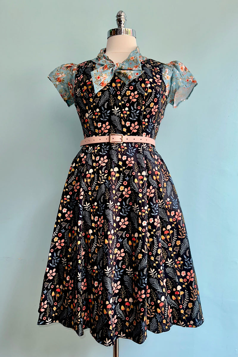 Ditsy Mushroom V-Neck Dress by Eva Rose Modern Millie Ditsy Mushroom V-Neck Dress by Eva Rose Modern Millie