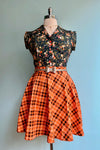 Orange Plaid Skater Skirt by Retrolicious