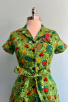 Green Bug Shirtwaist Mini Dress by Eva Rose