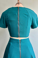 Cropped Minerva Top in Turquoise by Sugar Stitch Clothing