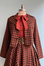 Copper and Black Check Sophie Skirt by Timeless London