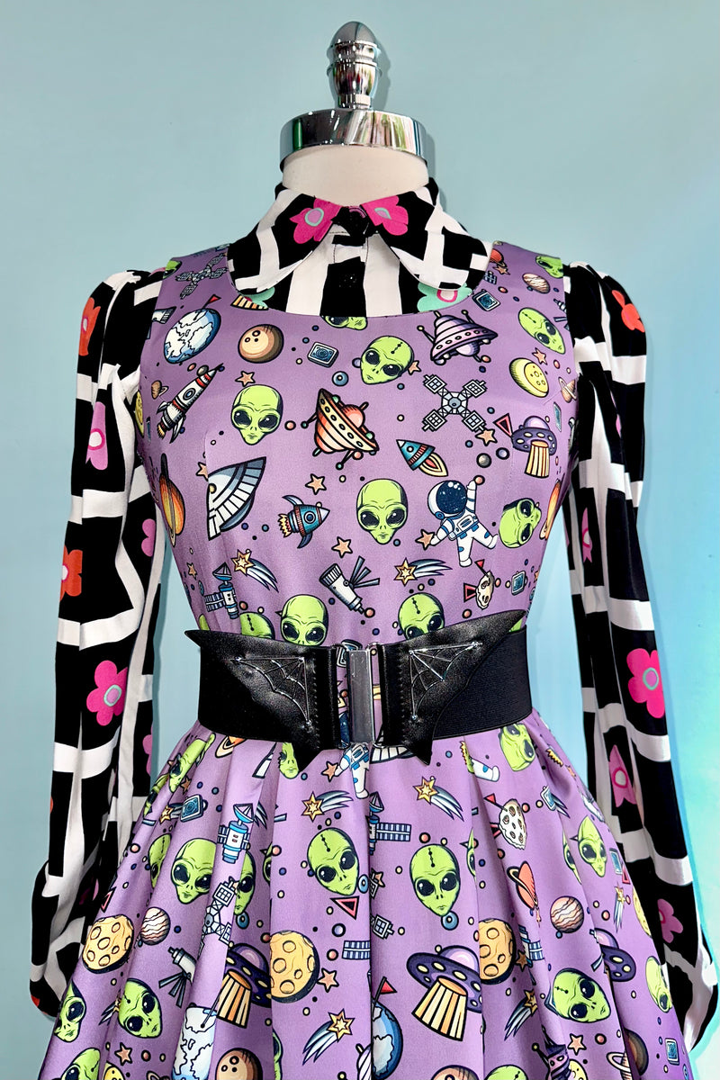 Alien and UFO Amanda Dress in Purple by Dolly & Dotty