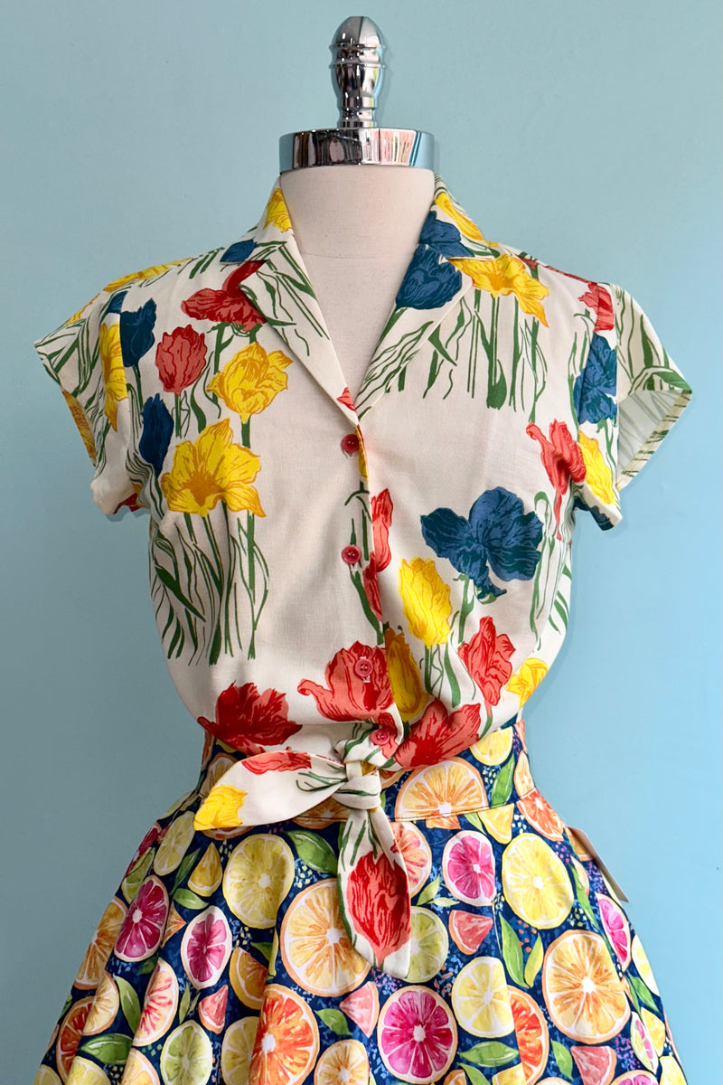 Ivory Tulips Peggy Top by Palava