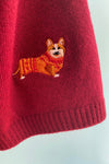 Embroidered Corgi Short Sleeve Sweater by Banned