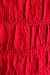 Red Bubble Sleeve Midi Dress