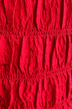 Red Bubble Sleeve Midi Dress