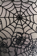 Flocked Floral Spider Web Dress in Black by Voodoo Vixen