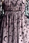 Moons and Stars Black Mesh Baby Doll Dress