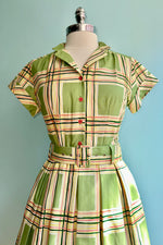 Green Checks Louise Dress by Palava