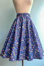 Blue Bugs Circle Skirt by Heart of Haute
