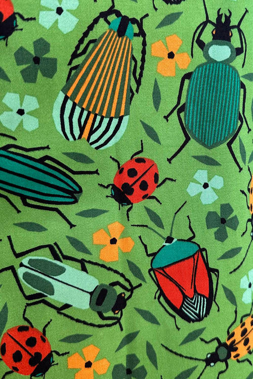 Green Bugs Full Skirt by Eva Rose