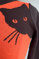Orange and Black Cat Pullover Sweater