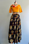 Tropical Print Tiered Maxi Skirt