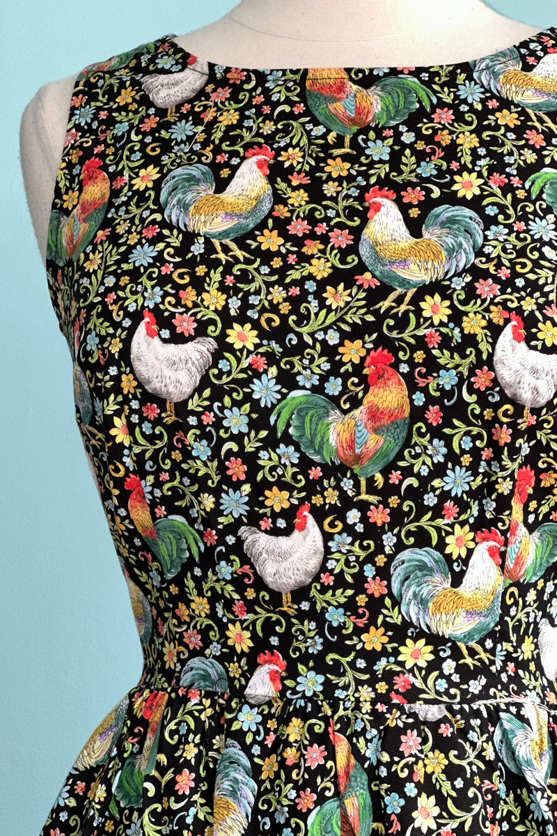 Rooster & Chicken Vintage Dress by Retrolicious