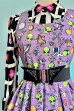 Alien and UFO Amanda Dress in Purple by Dolly & Dotty