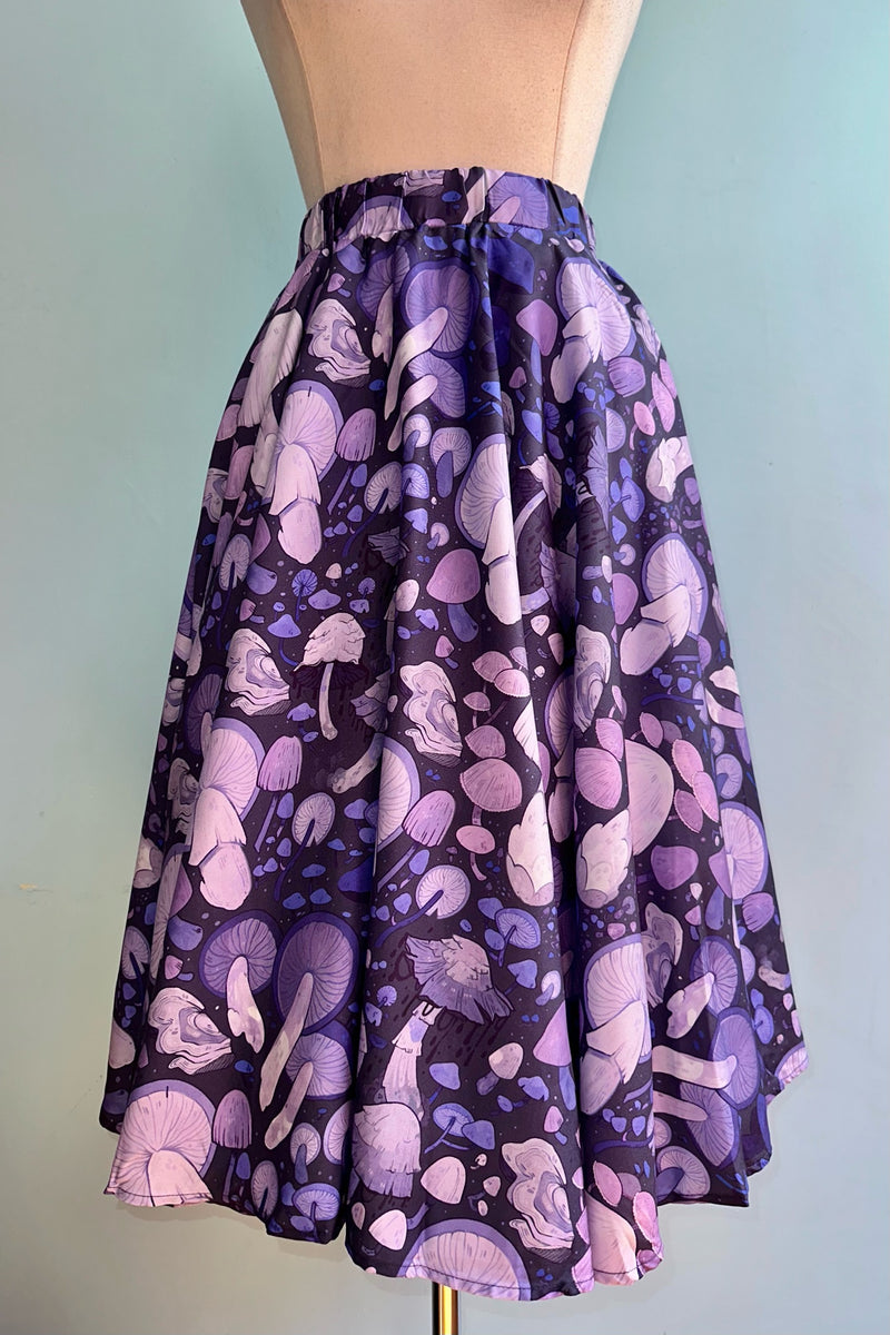Lavender Mushroom Midi Skirt by Morning Witch