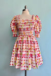 Pink Gingham and Fruit Mini Dress