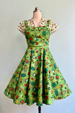 Green Bug Fold-Over Dress by Eva Rose