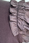 Black Shoulder Ruffle Knit Top