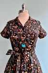 Ditsy Mushroom Knee-Length Shirtwaist Dress by Eva Rose