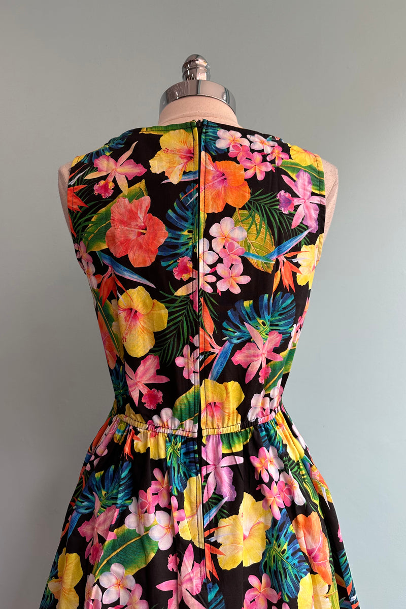 Tropical Floral Vintage Dress by Retrolicious Modern Millie