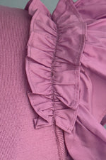 Lavender Shoulder Ruffle Knit Top