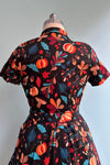 Pumpkins and Leaves Knee-Length Shirtwaist Dress by Eva Rose