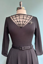 Black Spiderweb Neckline Dress