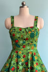 Green Bug Fold-Over Dress by Eva Rose