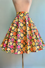 Navy and Citrus Circle Skirt by Heart of Haute