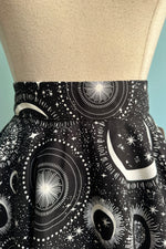 Glow in the Dark Moons in Black & White Circle Skirt by Heart of Haute