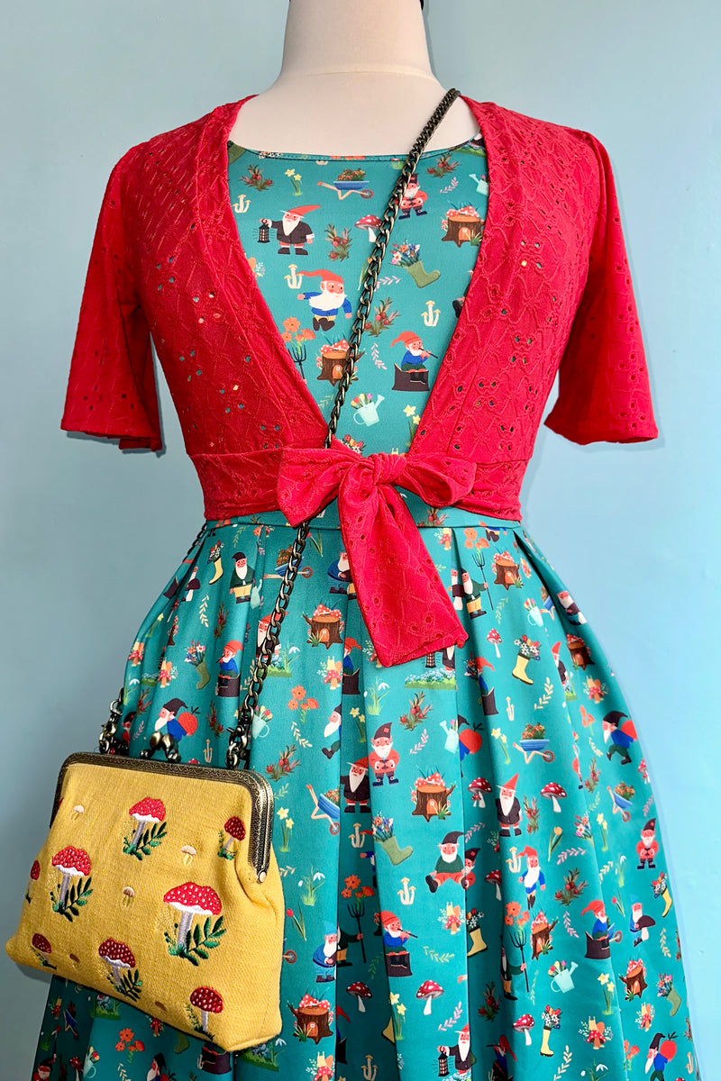 Green Garden Gnome Amanda Dress by Dolly & Dotty
