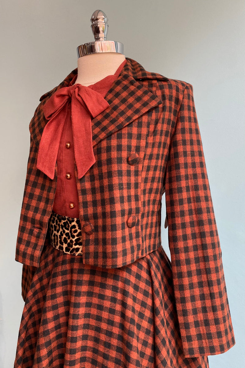 Copper and Black Check Wool Jacket by Timeless London