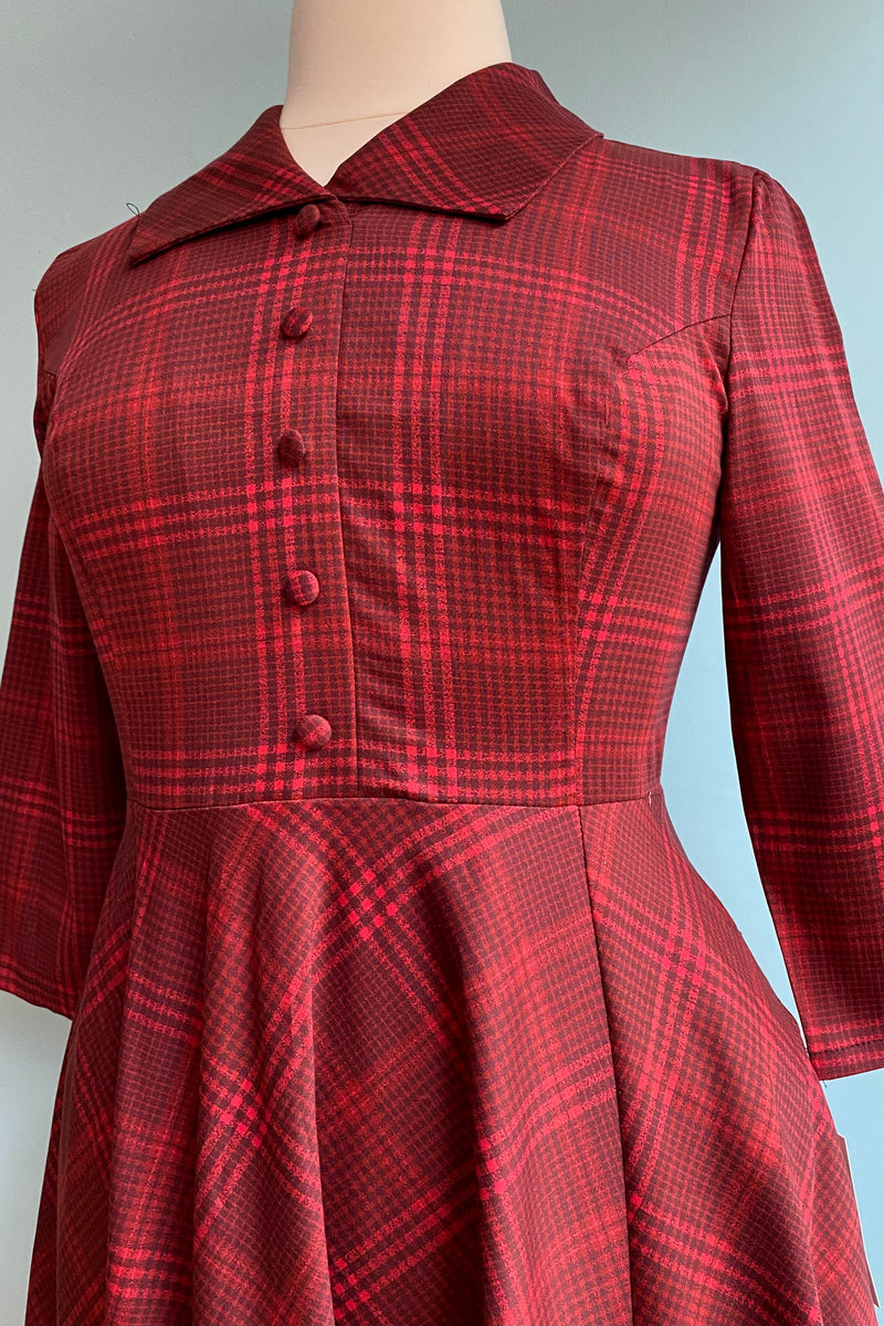 Red Check Blake Dress by Hearts & Roses London